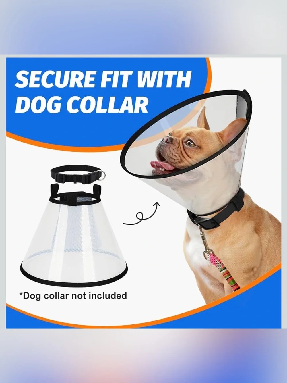 Supet Dog Cone Collar Adjustable After Surgery, Comfortable Pet Recovery Collar